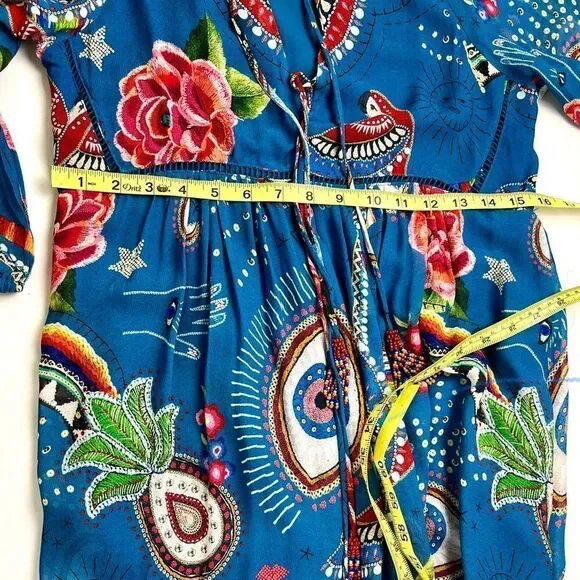 knee length dresses for ladies Farm Rio Red Garden Delight Long Sleeve Midi Dress, Garden Delight Red / Xs